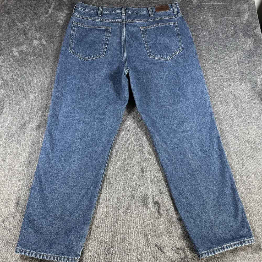 L.L. Bean Men's Classic Fit Flannel Lined Jeans 40x29 Blue‎ Cotton Denim - Picture 8 of 16